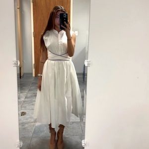 Zac Posen white and purple wrap dress